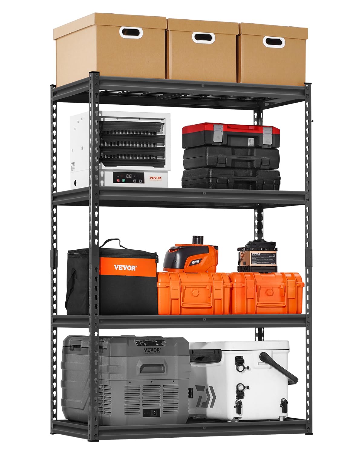 VEVOR Storage Shelves, 3000 lbs, 5 Tier, 24 x 48 x 72 inch Metal Rack Set