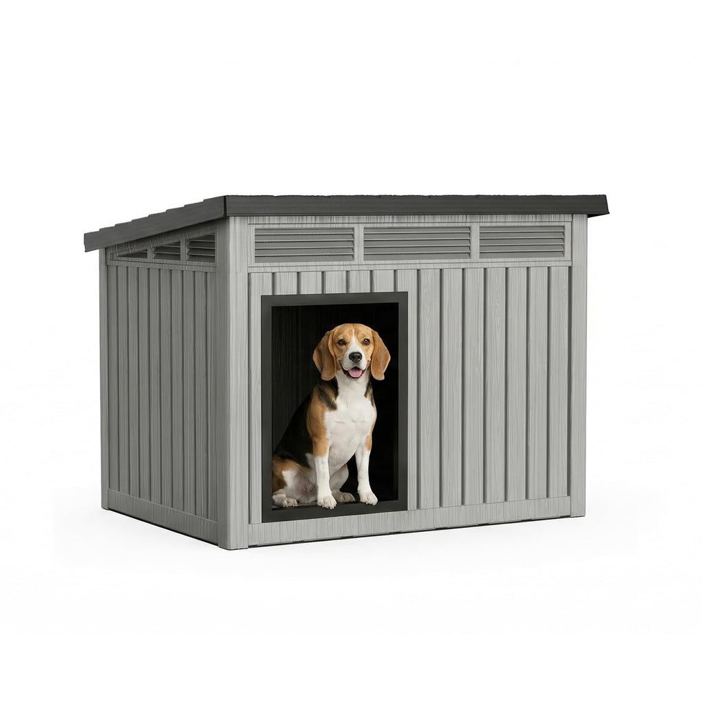 VIXZEN Dog House Outdoor & Indoor, Medium Size, Gray