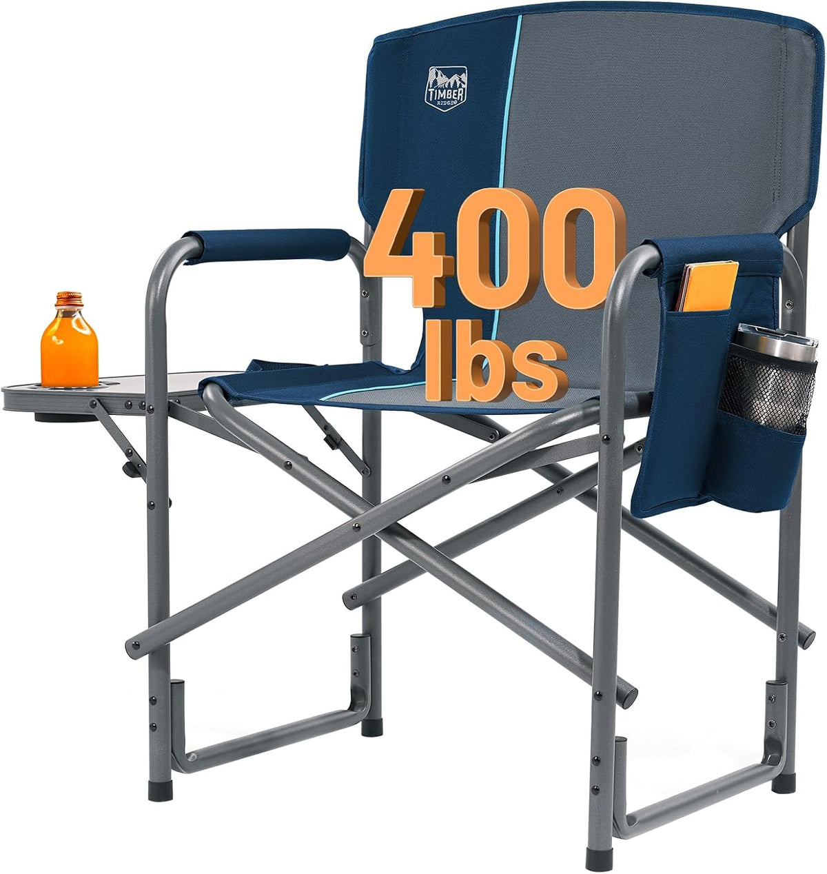 TIMBER RIDGE Aluminum Oversized Camping Chair, Support 400lbs