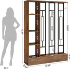 Tribesigns Room Divider with Shelves, 71" Freestanding Storage Room Divider