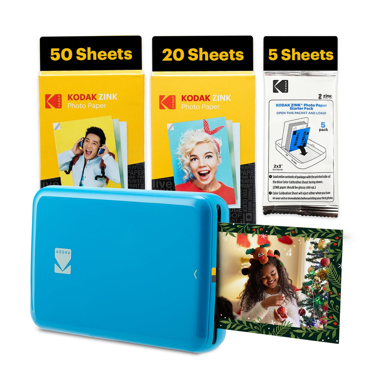 Kodak Step Instant Color Photo Printer with Bluetooth/NFC, ZINK Technology & Kodak App for iOS & Android (Pink) Starter Bundle