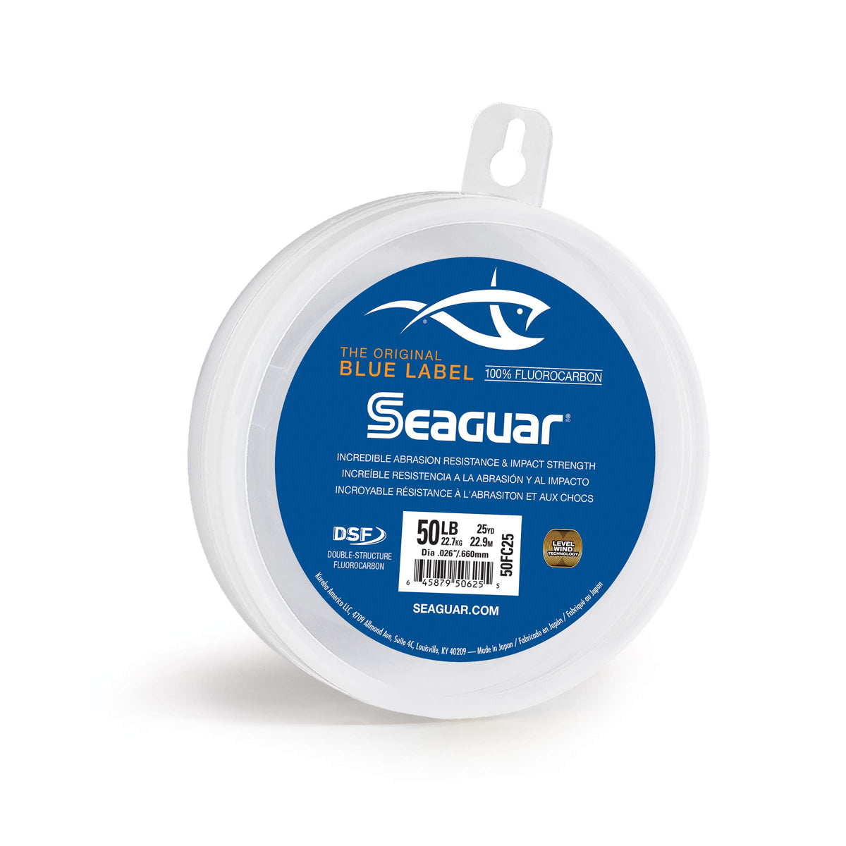 Seaguar Blue Label Fishing Leader Line for Saltwater, 100% Fluorocarbon, Clear, Multiple Sizes