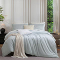 MooMee Queen Duvet Cover Set 100% Extra Long Staple Cotton Cooling Bedding