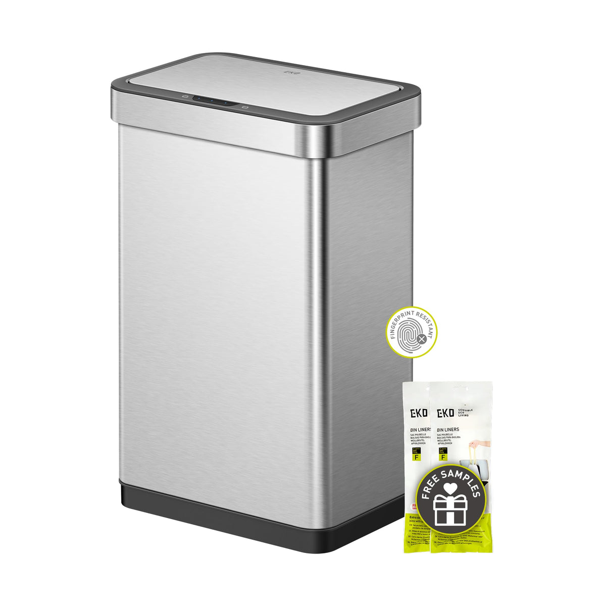 EKO 21 Gallon Touchless Motion Sensor Kitchen Trash Can, Stainless Steel