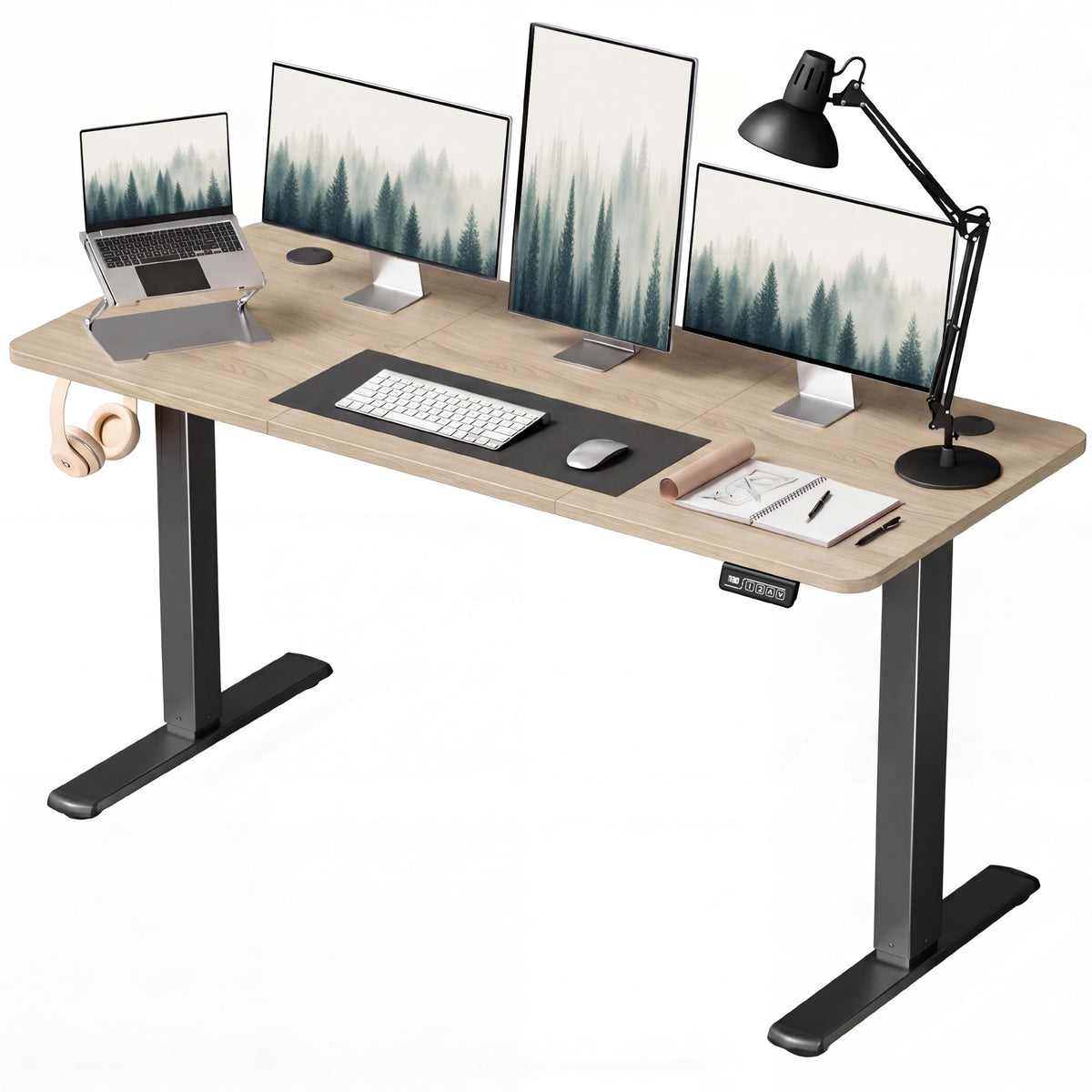 Furmax 55 Inches Electric Height Adjustable Standing Desk Home Office Desk