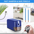 AFMAT Heavy Duty Electric Pencil Sharpener, 2 Pack (Blue + Green)