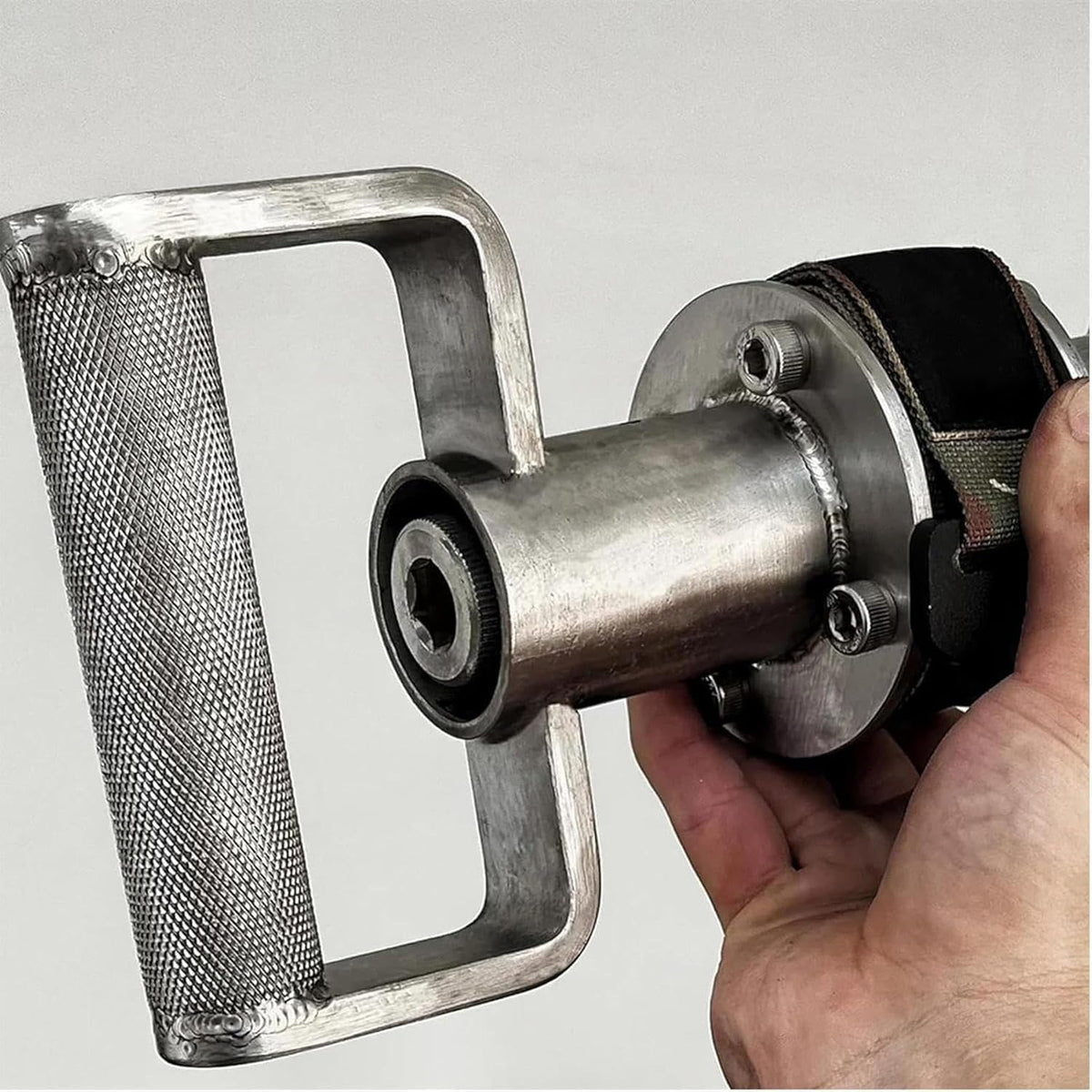 Arm Wrestling Exercise Handle, 304 Stainless Steel Forearm Trainer Grips Wrist Exerciser, Muscle Developer Strength Home Fitness, 1m Webbing, 200kg Bearing, for Home Gym.