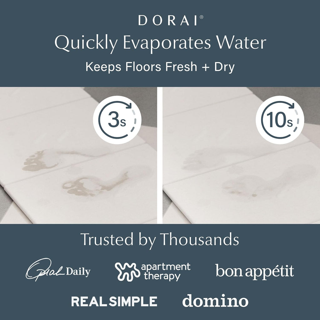 Dorai Home Stone Bath Mat for Bathroom | Quick-Drying Diatomaceous Earth Shower Mat, Non-Slip Natural Stone Modern Bathroom Rugs, Customizable Design | Sandstone, Large - 32.1" x 22.8" x 0.6"