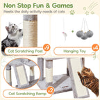 Taoqimiao Cat Tree for Large Cats, 76.8 Inches XL Cat Tower for Indoor Cats