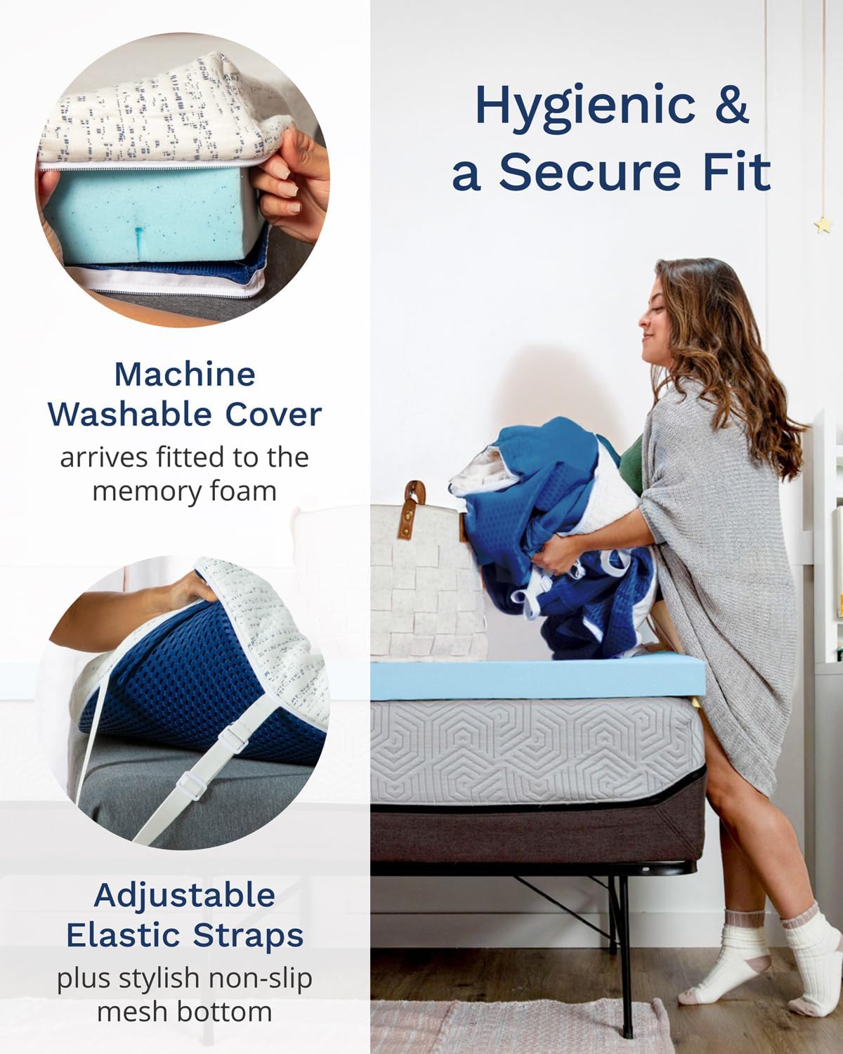 Viscosoft 4 Inch Memory Foam Mattress Topper Twin XL - College Dorm Upgrade