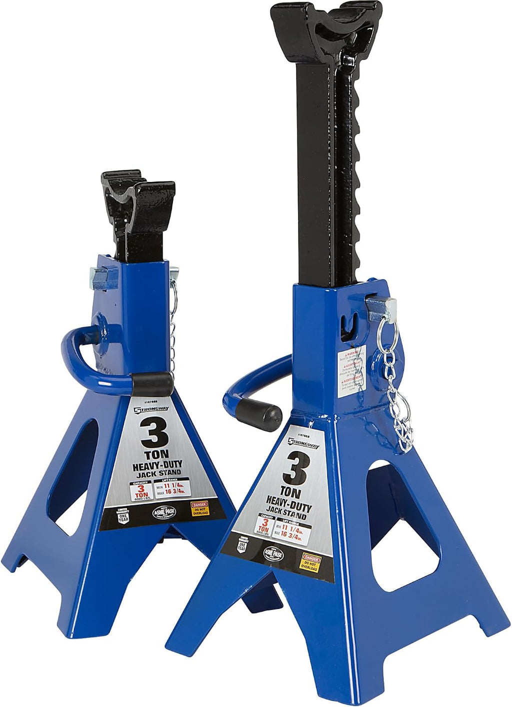 Strongway Double-Locking 6-Ton Jack Stands, 12,000-Lb. Capacity, 1 Pair
