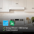 Alta 30-Inch 350 MAX Blower CFM 1.5 Sones White Range Hood