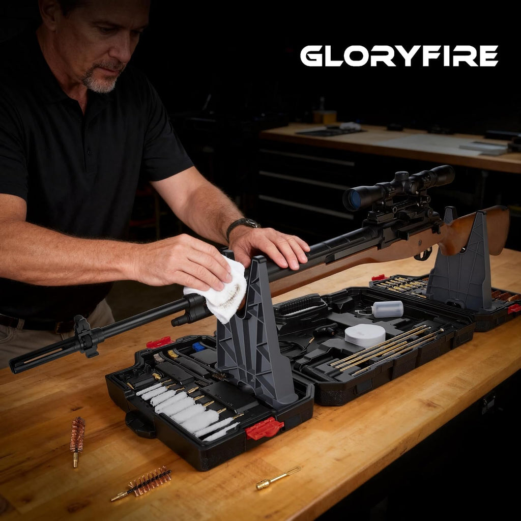 GLORYFIRE Elite Universal Gun Cleaning Kit, Cleaning Stand for All Caliber
