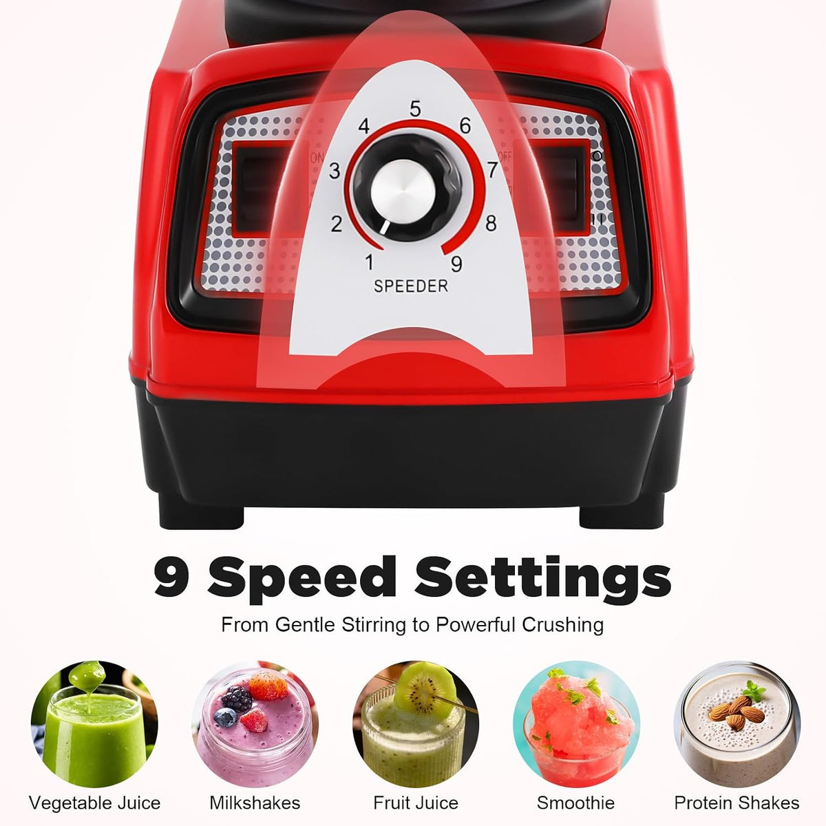 Professional Countertop Blender 2800W Commercial Smoothie Blender Shakes Smoothies Juicer Maker Machine with 140 OZ BPA Free Pitcher (Smoothie Blender)
