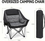 2 Pack Oversized Camping Chair Heavy Duty Lawn chair Support 500 lbs,Grey