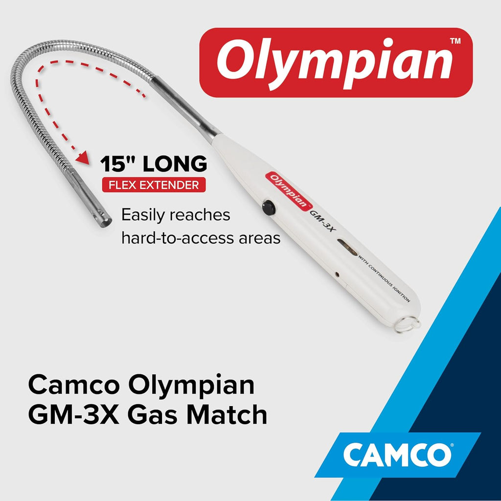 Camco Olympian GM-3X Adjustable Flame Gas Match - Windproof Butane Lighter