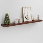 60 inch Long Walnut Floating Shelf for Wall, 8" D Fireplace Mantel