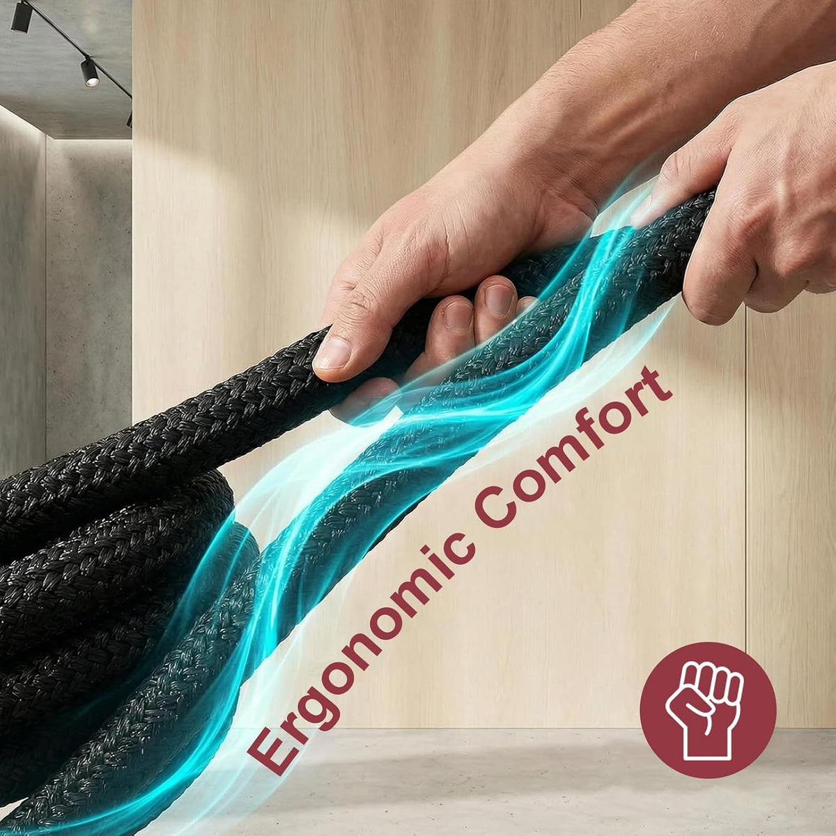 Portable Infinity Ropes Machine, Closed Loop Nylon Rope Trainer for Grip, Arms, Back and Body Coordination Exercises, Home Gym Pulley System