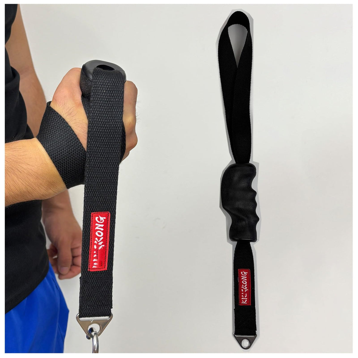 Ergonomic Handle Grip Wrist Pronation Supination Training Strap for Arm Wrestling, Arm Forearm Biceps Workout Tool Bionic Hand Belt for Cable Machine and Free Weight