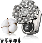 Head Shaver 9.0, 9D Floating Head Shavers for Bald Men, IPX7 Waterproof Wet Dry Shaving, Intelligent LED Display (Silver Set)
