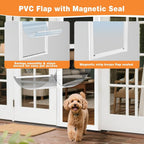 Dog Door for Sliding Glass Doors, 86.6"-92.5" Adjustable, Security Lock