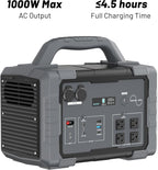 1000W Portable Power Station 1024Wh LiFePO4 for Outdoor & Home