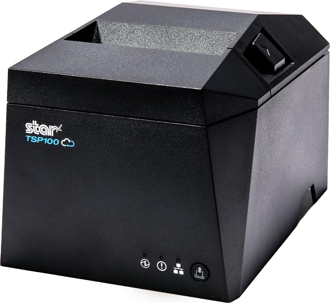 Star Micronics TSP143IVUE USB/Ethernet (LAN) Thermal Receipt Printer with Android Open Accessory (AOA), CloudPRNT, Cutter, and Internal Power Supply - Gray