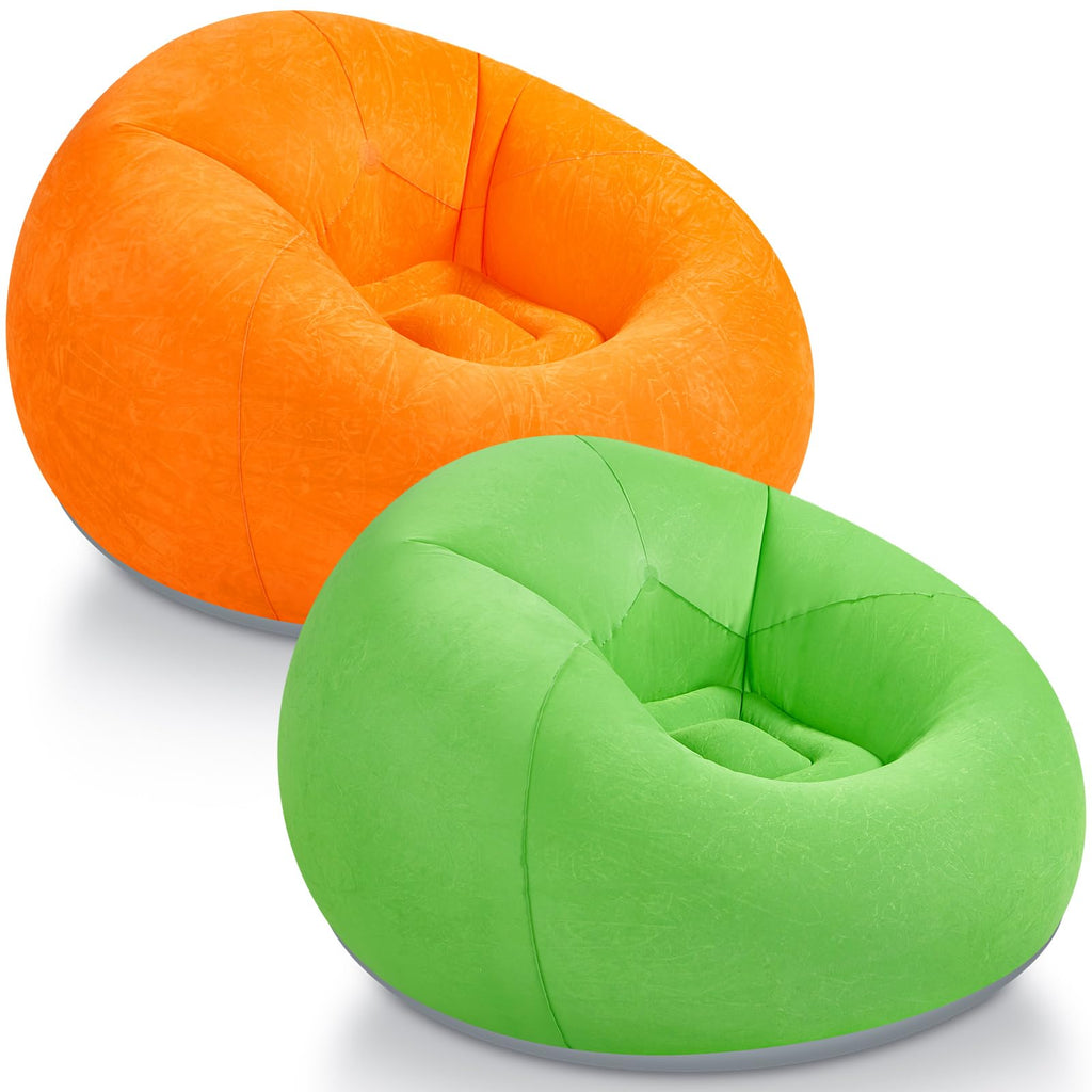 Realspring Inflatable Bean Bag Chairs,Coffee,4 Pcs