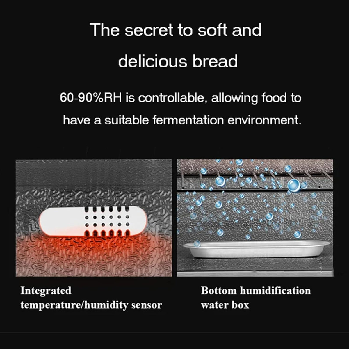 40L Electric Dough Proofer Machine, Kitchen Dough Yogurt Bread Fermentation Machine, with Humidity and Temperature Control, High Efficiency Household