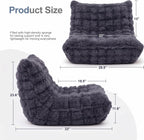 Memory Foam Bean Bag Chairs with Filler Faux (Dark Grey)