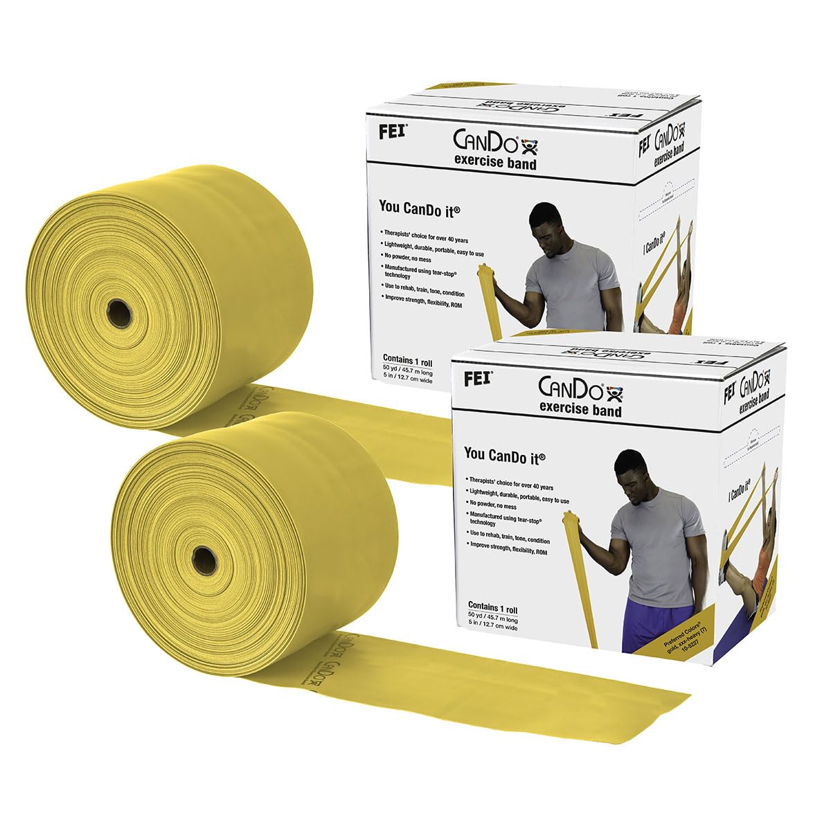 CanDo Twin-Pak Exercise Band, Red, 100 Yard