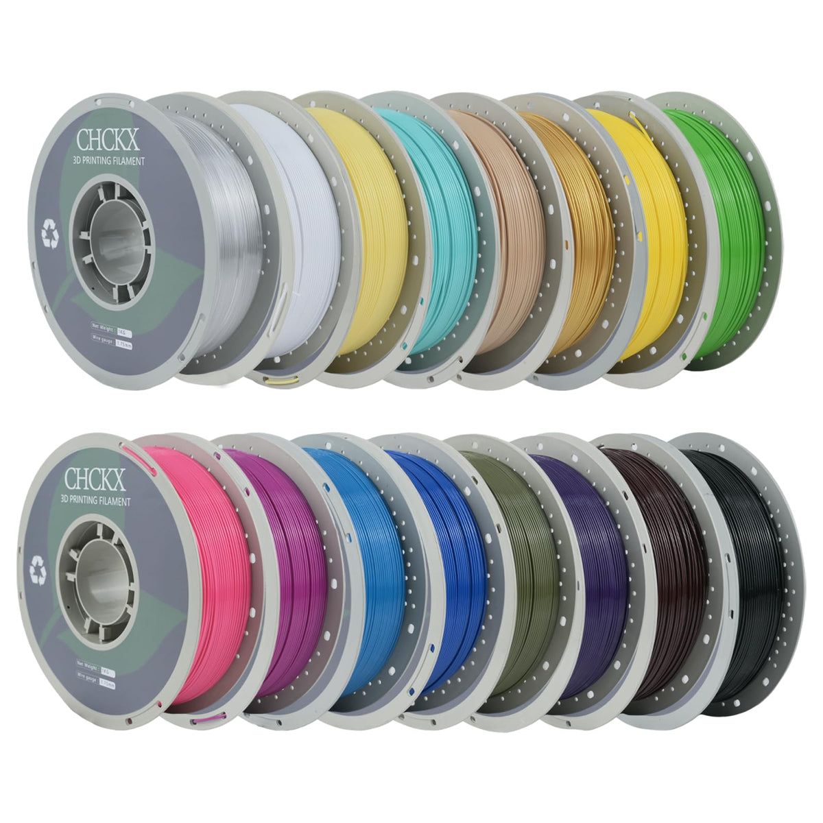 PETG 3D Printer Filament Bundle, 16Rolls,Dimensional Accuracy +/- 0.03 mm, 1kg Spool(2.2lbs), 1.75 mm Fit for Most 3D Printers,16-Multicolor Assortment