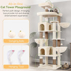 Globlazer 82in Extra Large Cat Tree Tower for Indoor Cats Large Adult, S82