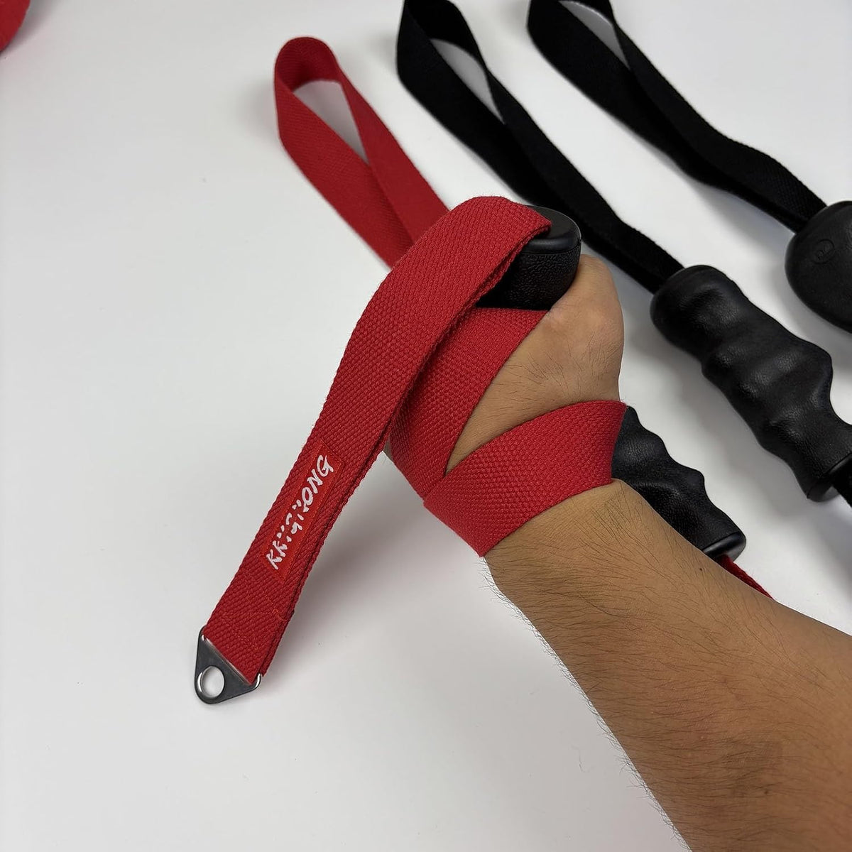 Ergonomic Handle Grip Wrist Pronation Supination Training Strap for Arm Wrestling, Arm Forearm Biceps Workout Tool Bionic Hand Belt for Cable Machine and Free Weight
