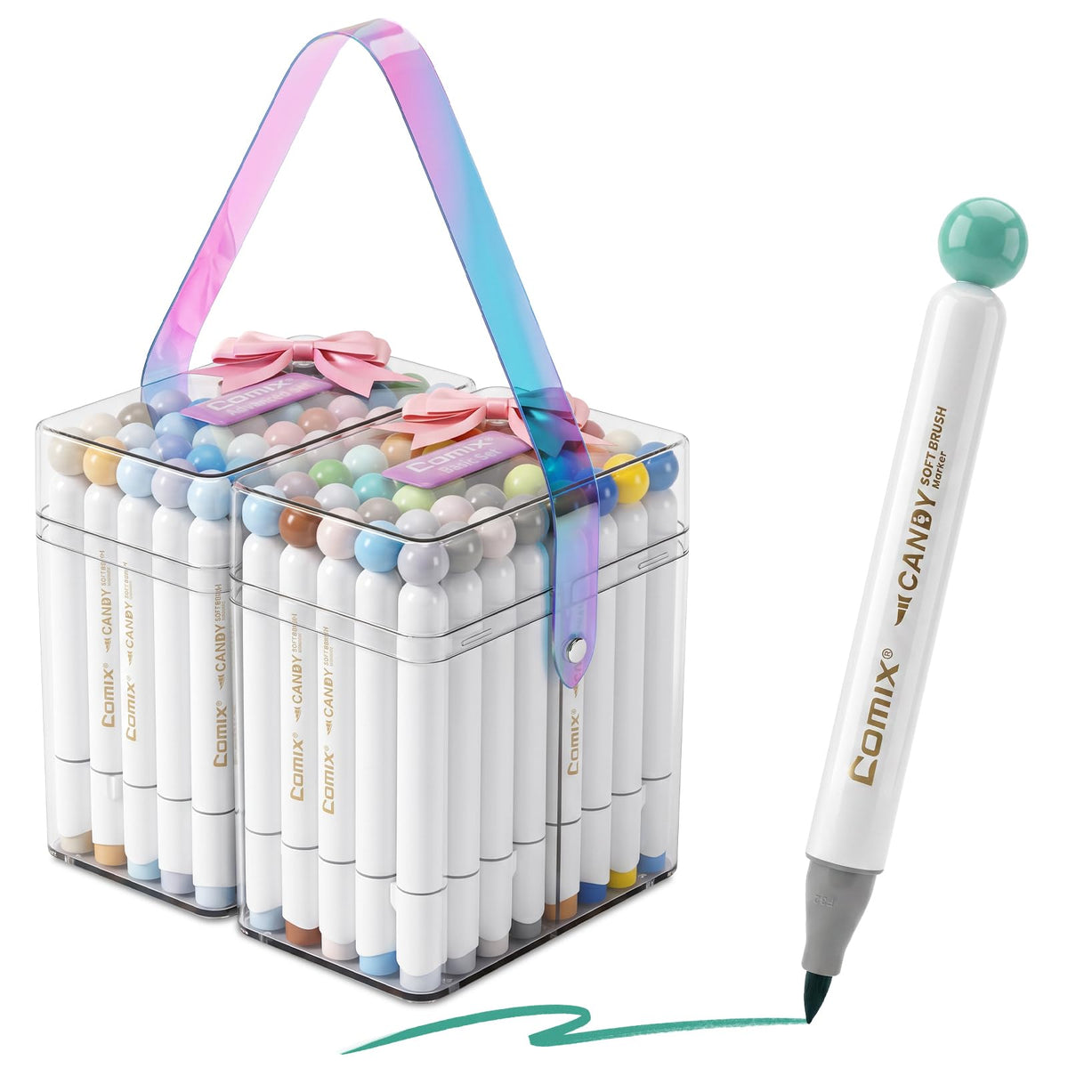 Comix Alcohol Markers Brush Tip, Art Markers 120 Professional Colors