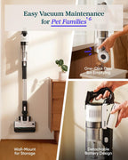 Levoit Cordless Vacuum Cleaner, Anti-Tangle for Pet Hair, Up to 50 Minutes