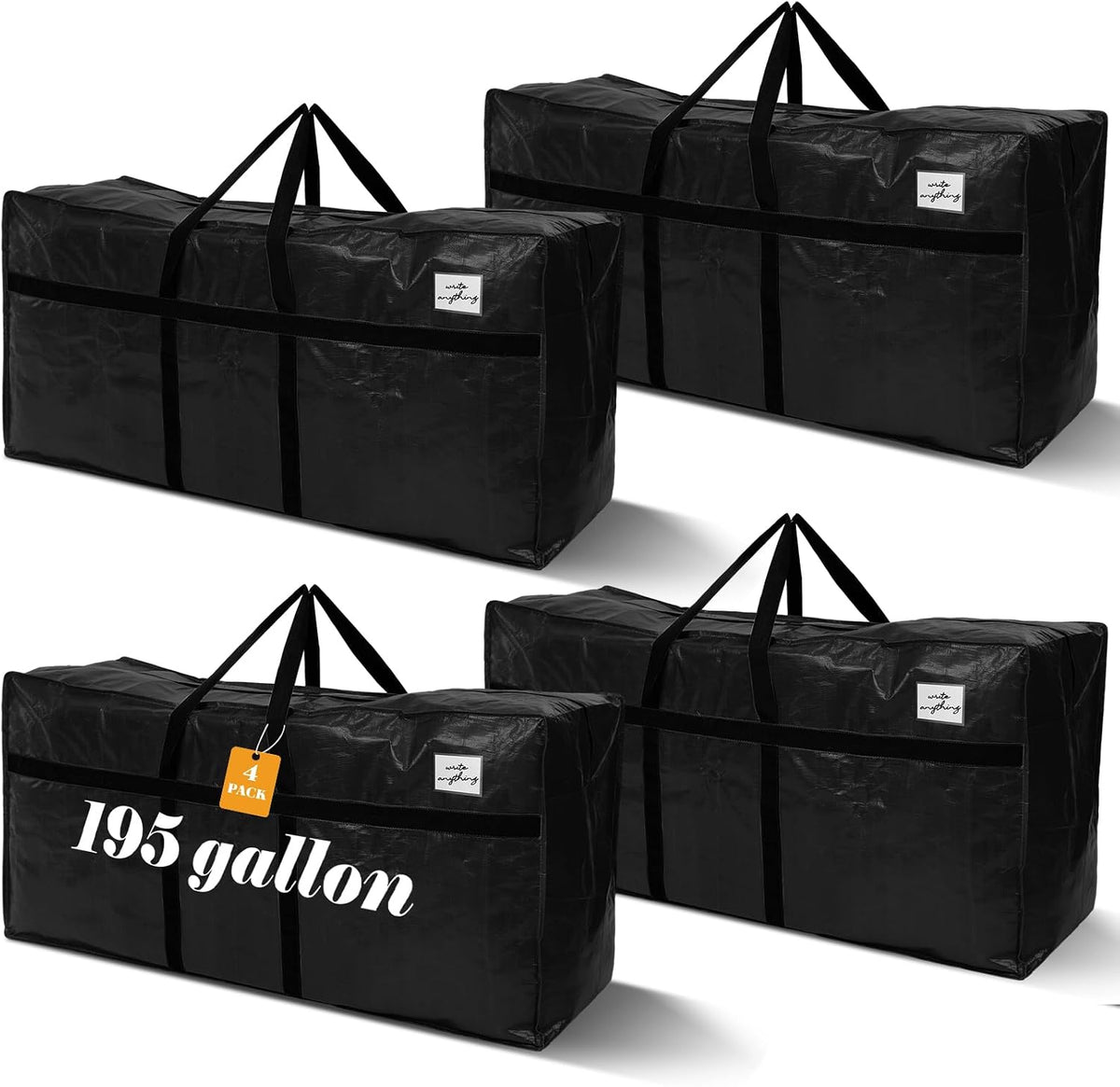 Windyun 4 Pcs 195 Gallon Extra Large Moving Bags XXL Heavy Duty Storage Bag
