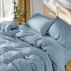SONORO KATE 100% French Linen King Duvet Cover Set,Zipper Closure,3PC