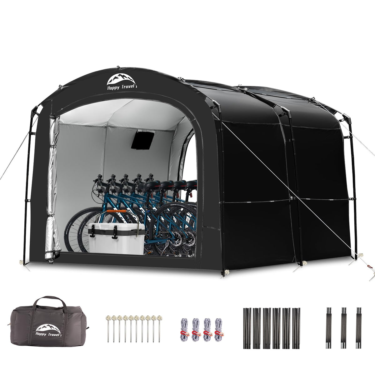 Happy Travel Bike Storage Shed Tent, Outdoor Portable Bicycle Storage Sheds