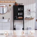 LEYAOYAO 68" Modern Fluted Over The Toilet Storage Cabinet, a Sliding Door