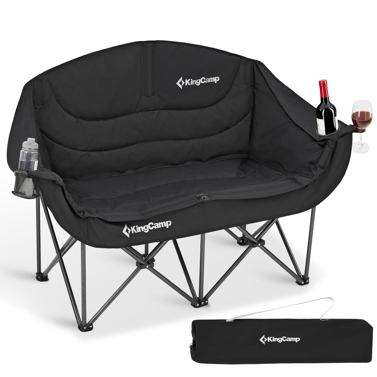 KingCamp Double Camping Chair, Heavy Duty 660lbs Folding 2 Person Chair