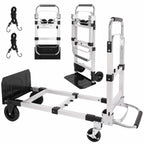 Folding Hand Truck Dolly Cart with Wheels, 500lb Load,Silver Orange