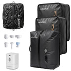 MOVOCA 3 Pack Vacuum Bags for Travel with Pump, Compression Packing Cubes