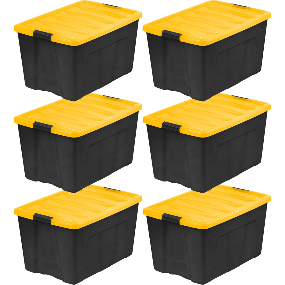 IRIS USA 6-Pack 54 Quart Storage Bins with Lids, Black