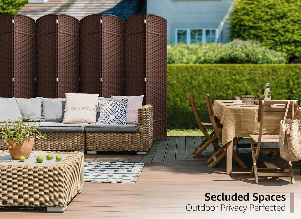 Sorbus Foldable Room Divider, Mesh Privacy Screen (8 Panel, Chocolate)