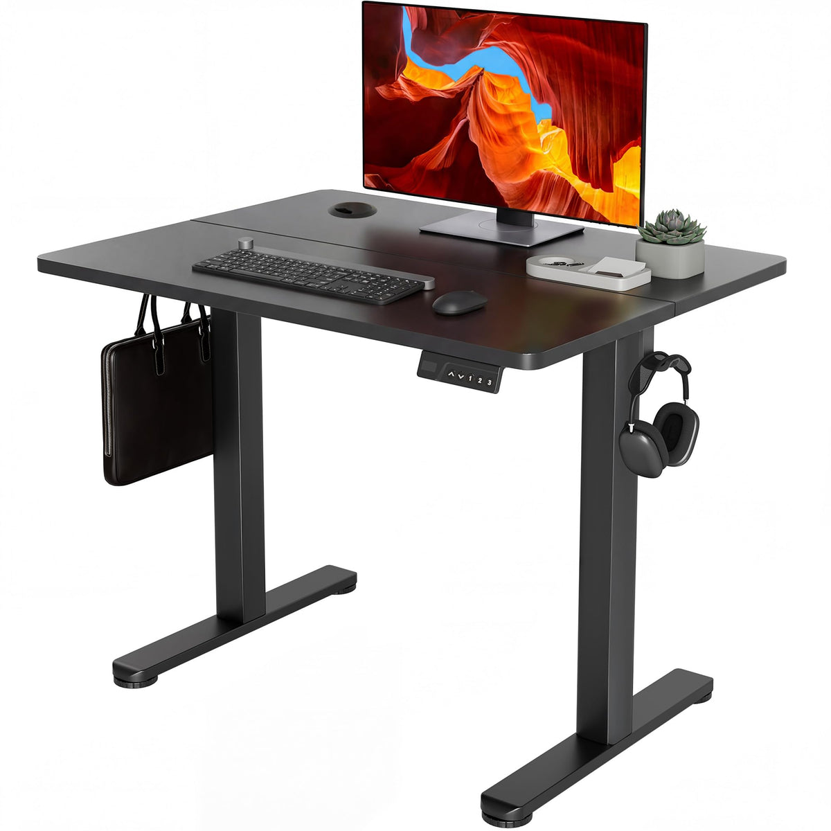 YDN 32 x 19 Inch White Electric Standing Desk