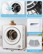 Feelfunn 850W Portable Clothes Dryer with 4 Automatic Drying Modes