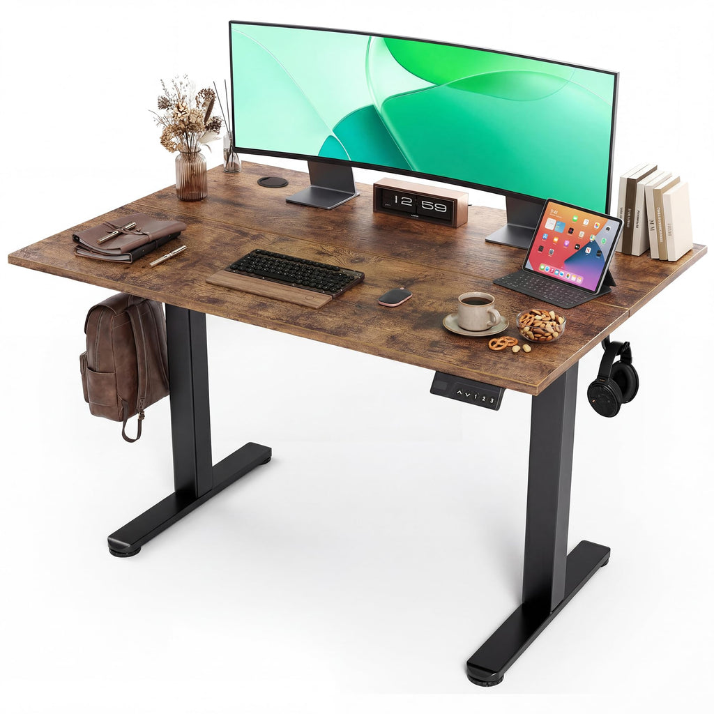 Claiks Electric Height Adjustable Standing Desk, 32x19 Inch, Nature