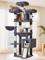 Taoqimiao Tall Cat Tree, 76In XL Cat Tower for Large Cats, 3 Padded Perches