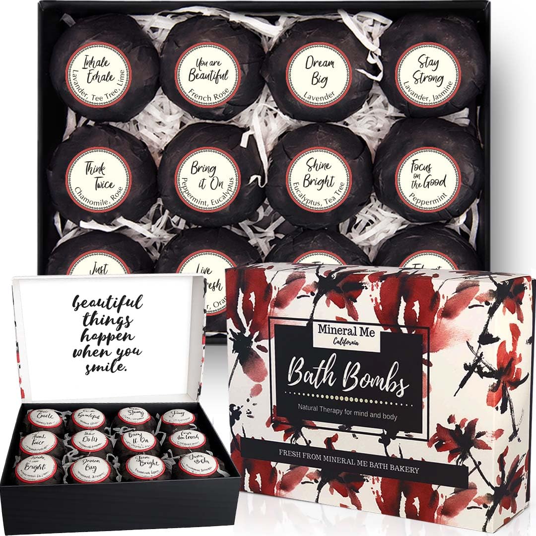 Bath Bombs for Women Gift Set, 24 Natural & Organic Bath Bombs for Girls